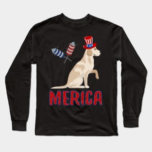 labrador retriever Merica 4th of July T shirt Kids Dog Puppy Long Sleeve T-Shirt